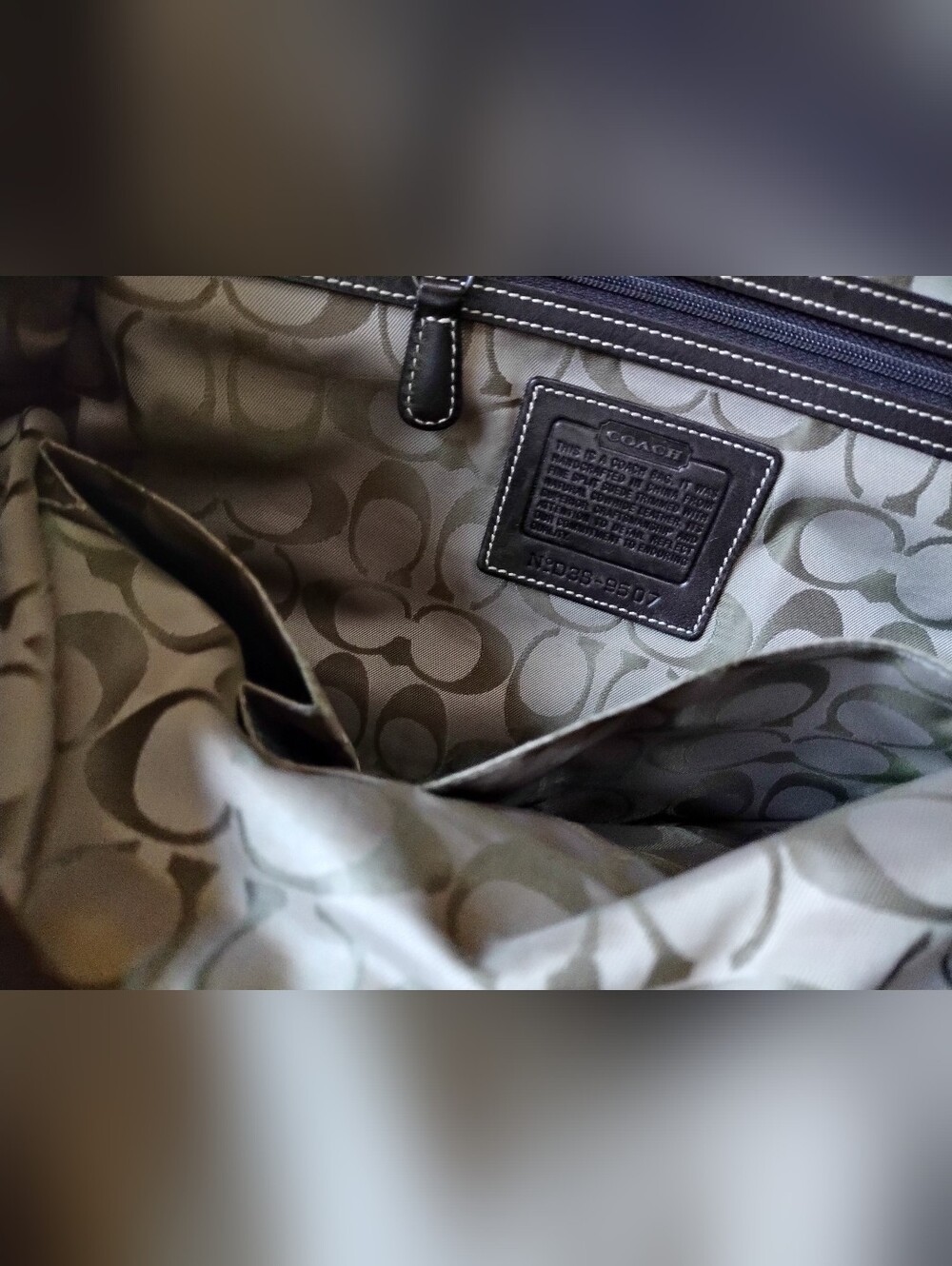 COACH Brown Suede Leather Accent Satchel Bag - Picture 3 of 10